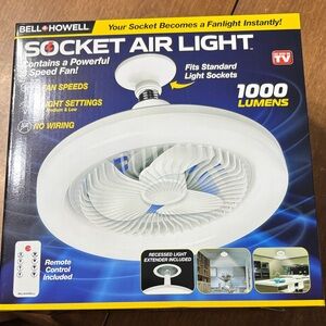BELL + HOWELL White Socket Air Light Fan
(Remote control)